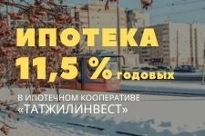 До конца января в Ипотечном Кооперативе "ТатЖилИнвест" Ипотека 11,5% годовых